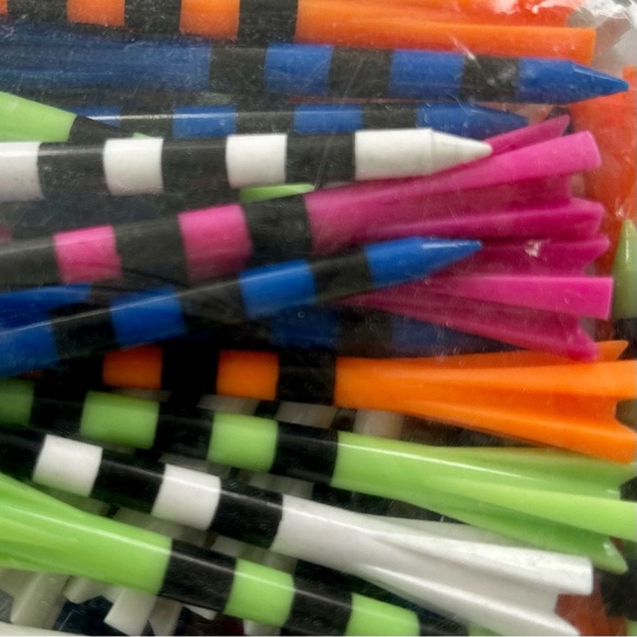 Neon Mix Performance Plastic 2 3/4" Bulk Golf Tee Lot,  (100pc total) NWT - Picture 2 of 3